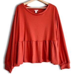 JOE FRESH X JILLIAN HARRIS New - Crewneck Peplum Sweater Pink Sz 1X